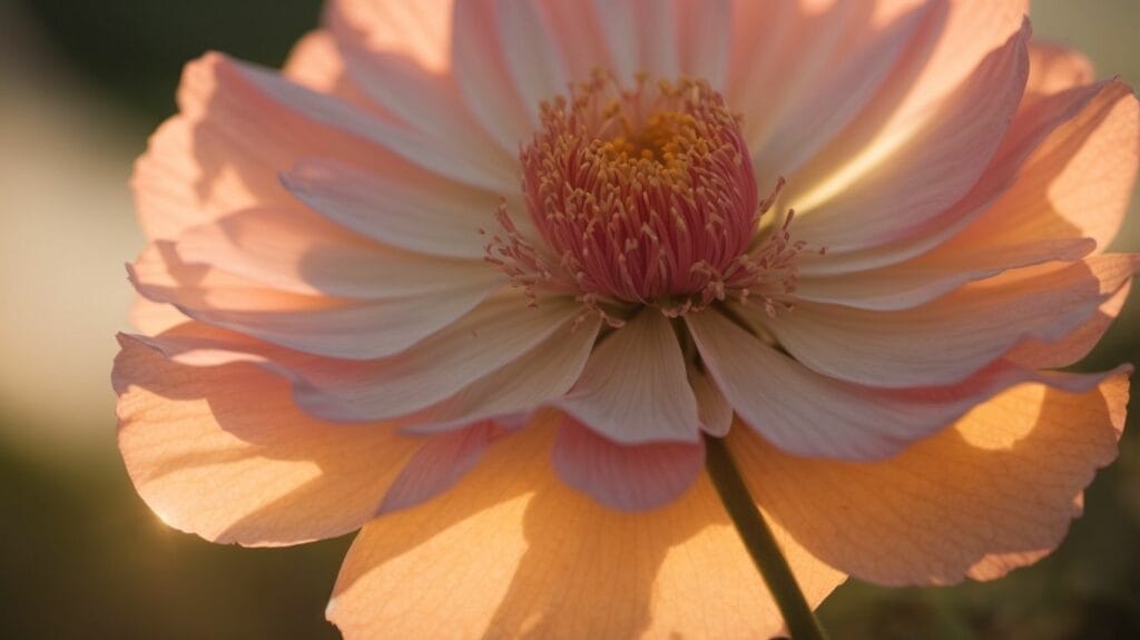 A pink flower with the sun shining on it, reminding us that "This Too Shall Pass