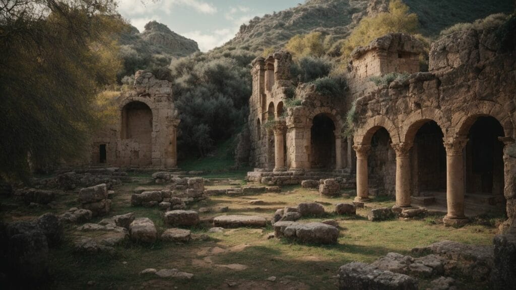 The ruins of an ancient Christian site in Syria, believed to originate from biblical times.