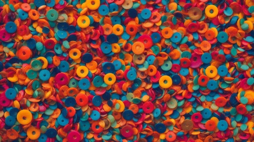 A colorful background with many colorful circles that hold meaning and significance.