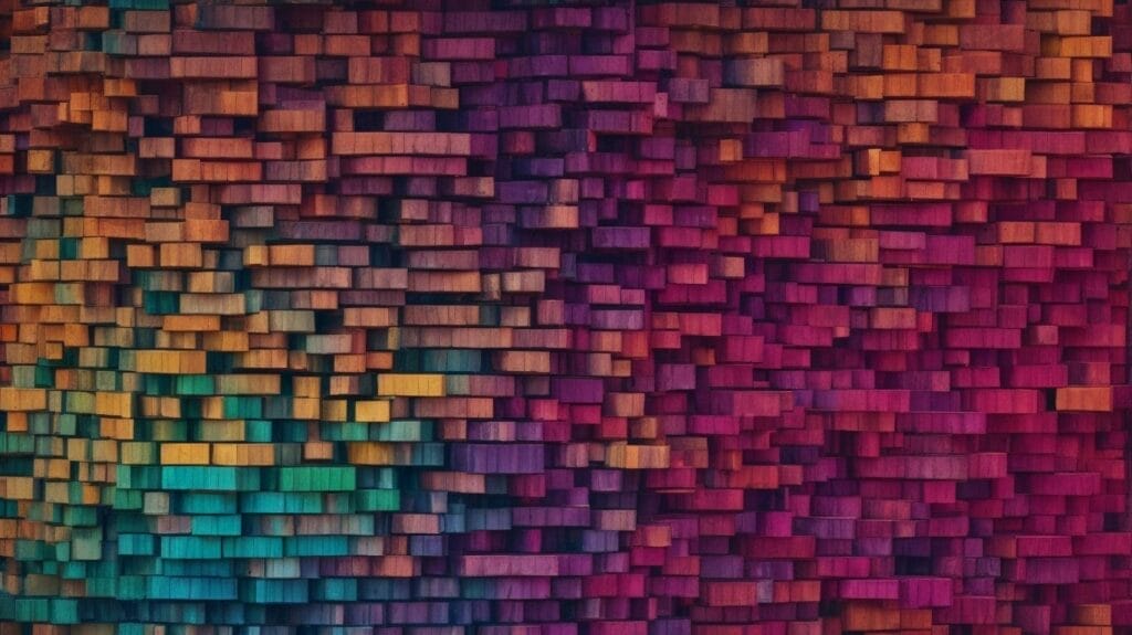 A vibrant background made of blocks of different colors, inspired by Deuteronomy 6.